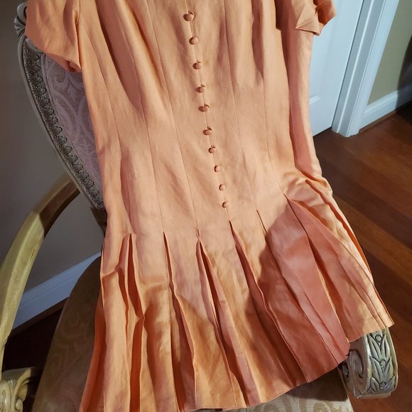 Cynthia Howie - Maggy Boutique Peach Pleated Dress - Picture 4 of 4